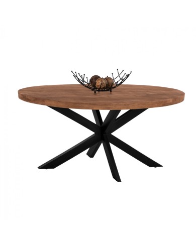 ΤΡΑΠΕΖΙ HM8482.11 OVAL 6εκ.ΠΑΧΟΣ ΜΑΣΙΦ ΞΥΛΟ MANGO 160x90x77Υ εκ.