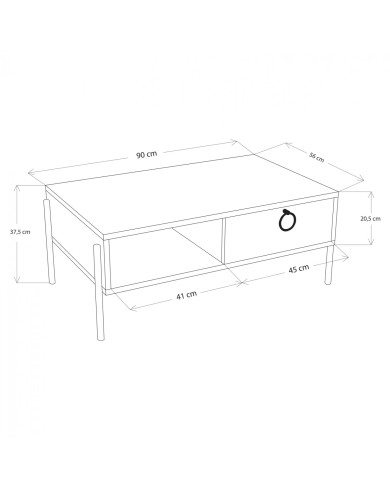 ΤΡΑΠΕΖΙ ΣΑΛΟΝΙΟΥ ΜΑΥΡΟ ΚΑΡΥΔΙ HM9247.04 90x56x37,5 εκ.