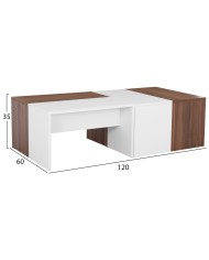 ΤΡΑΠΕΖΙ ΣΑΛΟΝΙΟΥ KARSYN ΚΑΡΥΔΙ-ΛΕΥΚΟ HM9158 120x60x35 εκ.