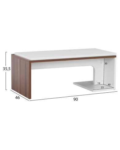 ΤΡΑΠΕΖΙ ΣΑΛΟΝΙΟΥ EDWARD ΚΑΡΥΔΙ ΛΕΥΚΟ HM9160 90x46x35,5 εκ.