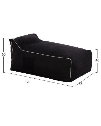ΠΟΥΦ ZAFER HM5772.12 ΜΕ TEXTILINE ΜΑΥΡΟ ΚΑΙ ΛΕΥΚΟ ΡΕΛΙ 88x128x40-60Υ εκ.