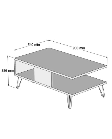 ΤΡΑΠΕΖΙ ΣΑΛΟΝΙΟΥ ΜΕ ΡΑΦΙ GUNNEZ HM9036.03 ΛΕΥΚΟ-NATURAL 90x54x35,5 εκ.