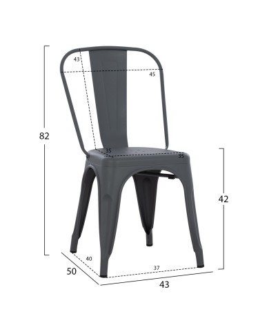 ΚΑΡΕΚΛΑ ΜΕΤΑΛΛΙΚΗ MELITA ΣΕ ΓΚΡΙ 43x50x82 εκ.. HM8641.10