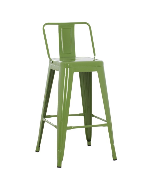 ΣΚΑΜΠΟ ΜΕΣΑΙΟΥ ΥΨΟΥΣ ΜΕΤΑΛΛΙΚΟ MELITA ΣΕ LIGHT OLIVE GREEN HM8574.13 42x42x98 εκ.
