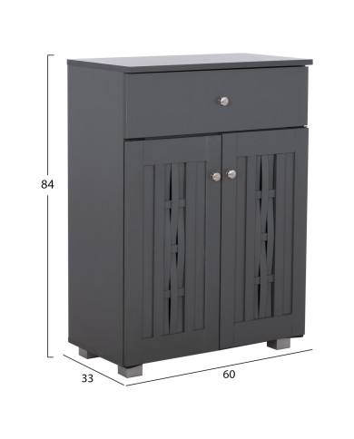 ΠΑΠΟΥΤΣΟΘΗΚΗ-ΝΤΟΥΛΑΠΙ IANTHA ΞΥΛΙΝΗ ΓΚΡΙ HM2231.10 60X33X84εκ.