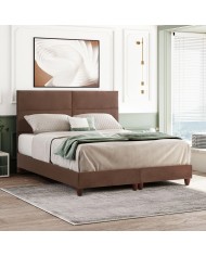 ΚΡΕΒΑΤΙ MILO ΑΠΟ ΚΑΦΕ ΒΕΛΟΥΔΟ HM616.02 ΓΙΑ ΣΤΡΩΜΑ 160x200 EK.