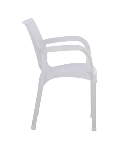 ΠΟΛΥΘΡΟΝΑ ΠΟΛΥΠΡΟΠΥΛΕΝΙΟΥ RATTAN ΠΟΔΙ ALU HM5591.01 ΧΡΩΜΑ ΛΕΥΚΟ 60x60x82 cm
