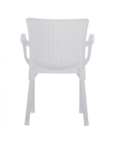 ΠΟΛΥΘΡΟΝΑ ΠΟΛΥΠΡΟΠΥΛΕΝΙΟΥ RATTAN ΠΟΔΙ ALU HM5591.01 ΧΡΩΜΑ ΛΕΥΚΟ 60x60x82 cm