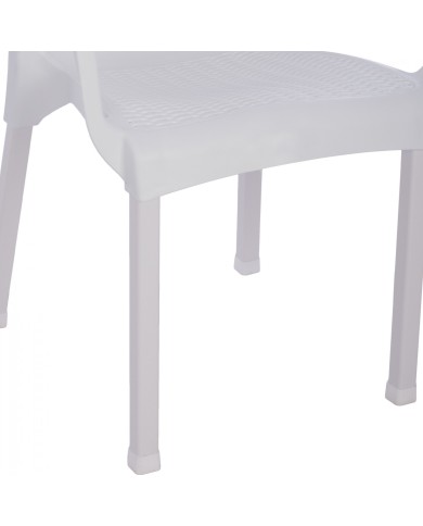 ΠΟΛΥΘΡΟΝΑ ΠΟΛΥΠΡΟΠΥΛΕΝΙΟΥ RATTAN ΠΟΔΙ ALU HM5591.01 ΧΡΩΜΑ ΛΕΥΚΟ 60x60x82 cm
