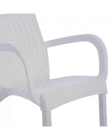 ΠΟΛΥΘΡΟΝΑ ΠΟΛΥΠΡΟΠΥΛΕΝΙΟΥ RATTAN ΠΟΔΙ ALU HM5591.01 ΧΡΩΜΑ ΛΕΥΚΟ 60x60x82 cm