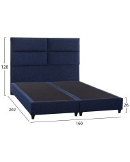 ΚΡΕΒΑΤΙ MILO ΑΠΟ ΜΠΛΕ ΥΦΑΣΜΑ HM616.08 ΓΙΑ ΣΤΡΩΜΑ 160x200 εκ.