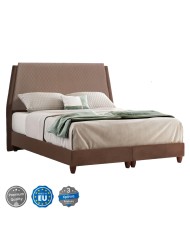 ΚΡΕΒΑΤΙ REGINA ΑΠΟ ΚΑΦΕ ΒΕΛΟΥΔΟ HM617.02 ΓΙΑ ΣΤΡΩΜΑ 160x200 εκ.