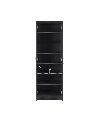 ΠΑΠΟΥΤΣΟΘΗΚΗ ΞΥΛΙΝΗ DAYANNA ΜΕ 6 ΡΑΦΙΑ 60X43X180.5εκ. ZEBRANO HM2379.01