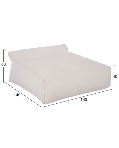 ΠΟΥΦ YAMIN 2ΑΤΟΜΩΝ ΜΕ TEXTILENE 600gr/m2 2X1 ΛΕΥΚΟ HM5773.11 140x140x40-60Υεκ.
