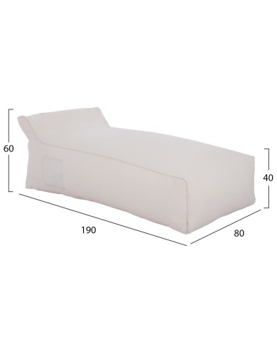 ΠΟΥΦ ΞΑΠΛΩΣΤΡΑ WADELIN HM5774.11 ΜΕ TEXTILINE ΛΕΥΚΟ 190x80x40-60Υ εκ.