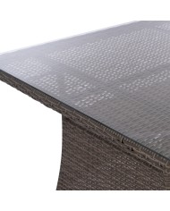 ΤΡΑΠΕΖΙ ΜΕΤΑΛΛΙΚΟ MINSK RATTAN ΓΚΡΙ HM5507.01 150x90x75Υ εκ.
