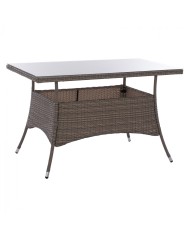 ΤΡΑΠΕΖΙ ΜΕΤΑΛΛΙΚΟ MILITARY RATTAN ΓΚΡΙ HM5141.31 120x70x75Υ εκ.