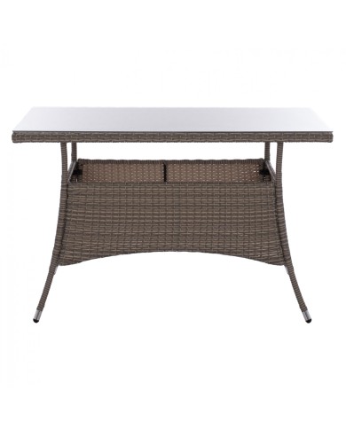 ΤΡΑΠΕΖΙ ΜΕΤΑΛΛΙΚΟ MILITARY RATTAN ΓΚΡΙ HM5141.31 120x70x75Υ εκ.