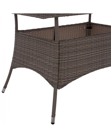 ΤΡΑΠΕΖΙ ΜΕΤΑΛΛΙΚΟ MILITARY RATTAN ΓΚΡΙ HM5141.31 120x70x75Υ εκ.
