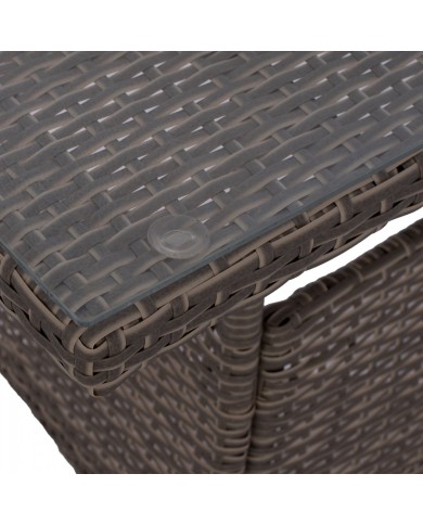 ΤΡΑΠΕΖΙ ΜΕΤΑΛΛΙΚΟ MILITARY RATTAN ΓΚΡΙ HM5141.31 120x70x75Υ εκ.