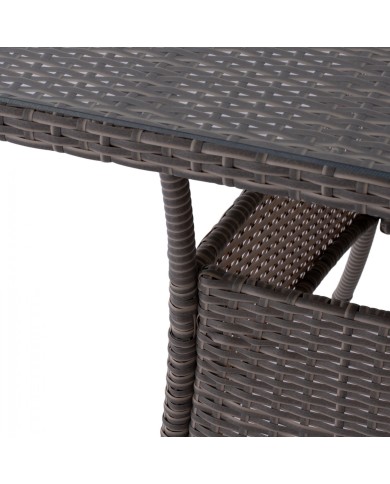ΤΡΑΠΕΖΙ ΜΕΤΑΛΛΙΚΟ MILITARY RATTAN ΓΚΡΙ HM5141.31 120x70x75Υ εκ.