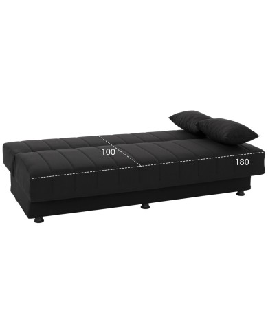 ΚΑΝΑΠΕΣ ΚΡΕΒΑΤΙ ANDRI ΤΡΙΘΕΣΙΟΣ ΜΑΥΡΟΣ HM3239.01 180x72x77 εκ.