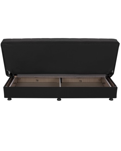 ΚΑΝΑΠΕΣ ΚΡΕΒΑΤΙ ANDRI ΤΡΙΘΕΣΙΟΣ ΜΑΥΡΟΣ HM3239.01 180x72x77 εκ.