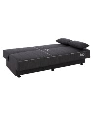 ΚΑΝΑΠΕΣ ΚΡΕΒΑΤΙ ΤΡΙΘΕΣΙΟΣ ΓΚΡΙ HM3239.03 180x72x77 εκ.