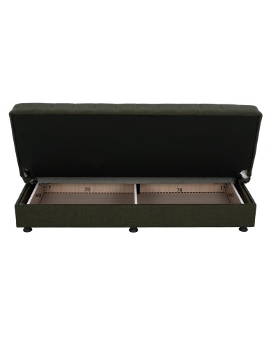 ΚΑΝΑΠΕΣ ΚΡΕΒΑΤΙ ANDRI ΤΡΙΘΕΣΙΟΣ DARK OLIVE HM3239.05 180x72x77 εκ.