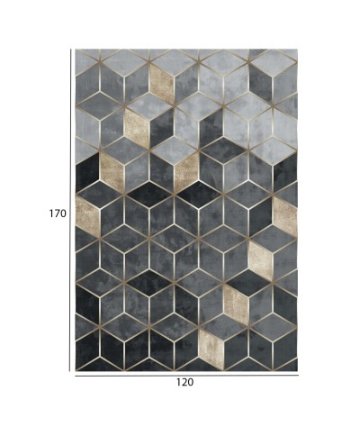 ΧΑΛΙ ΣΑΛΟΝΙΟΥ ΜΕ ΚΡΟΣΙΑ JOSIANE HM7677.18 ΓΚΡΙ-ΧΡΥΣΟ 120X170 εκ.