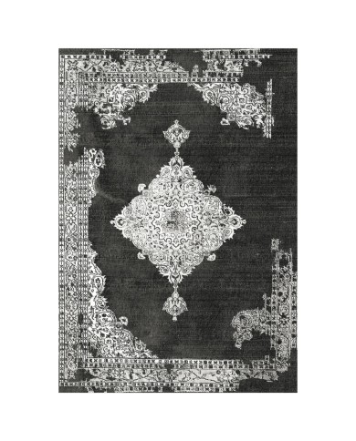 ΧΑΛΙ ΣΑΛΟΝΙΟΥ VINTAGE ΜΕ ΚΡΟΣΙΑ HM7677.12 ΓΚΡΙ 120X170 εκ.