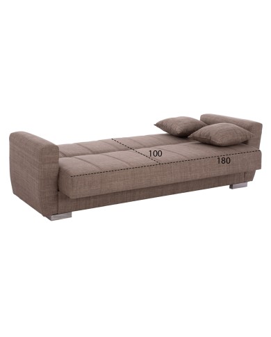 ΚΑΝΑΠΕΣ ΚΡΕΒΑΤΙ POLYA ΤΡΙΘΕΣΙΟΣ ΚΑΦΕ HM3240.02 215x80x77 εκ.