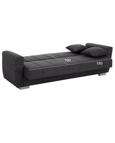 ΚΑΝΑΠΕΣ ΚΡΕΒΑΤΙ POLYA ΤΡΙΘΕΣΙΟΣ HM3240.03 ΓΚΡΙ 215x80x77 εκ.
