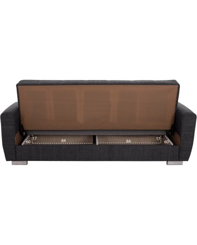 ΚΑΝΑΠΕΣ ΚΡΕΒΑΤΙ POLYA ΤΡΙΘΕΣΙΟΣ HM3240.03 ΓΚΡΙ 215x80x77 εκ.