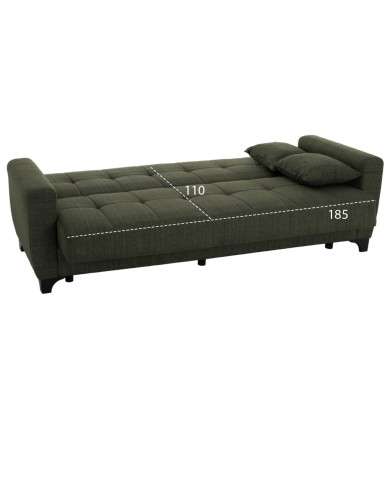ΚΑΝΑΠΕΣ ΚΡΕΒΑΤΙ HEMA TΡΙΘΕΣΙΟΣ ΨΗΛΗ ΠΛΑΤΗ DARK OLIVE HM3242.05 215x84x88Υεκ.