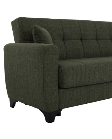 ΚΑΝΑΠΕΣ ΚΡΕΒΑΤΙ HEMA TΡΙΘΕΣΙΟΣ ΨΗΛΗ ΠΛΑΤΗ DARK OLIVE HM3242.05 215x84x88Υεκ.