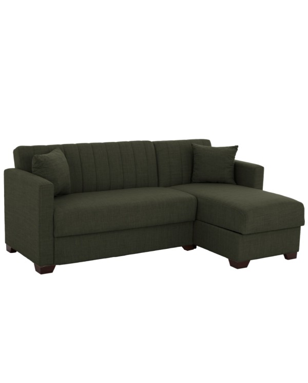 ΚΑΝΑΠΕΣ ΚΡΕΒΑΤΙ GHUFRAN ΓΩΝΙΑ ΑΝΑΣΤΡΕΨΙΜΗ DARK OLIVE HM3244.05 200x133x77Yεκ.