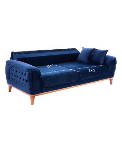ΚΑΝΑΠΕΣ ΚΡΕΒΑΤΙ BENNINGTON ΤΡΙΘΕΣΙΟΣ ΜΠΛΕ HM3249.18 240x95x80 εκ.