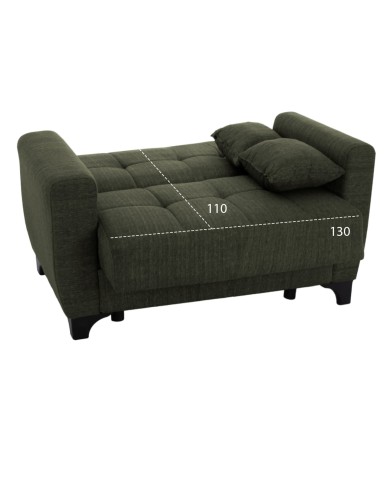 ΚΑΝΑΠΕΣ ΚΡΕΒΑΤΙ HEMA ΔΙΘΕΣΙΟΣ ΨΗΛΗ ΠΛΑΤΗ DARK OLIVE HM3243.05 160x84x88 εκ.