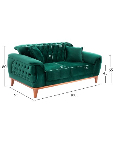 ΚΑΝΑΠΕΣ ΚΡΕΒΑΤΙ BENNINGTON 2ΘΕΣΙΟΣ ΚΥΠΑΡΙΣΣΙ HM3250.13 180x95x80 εκ.