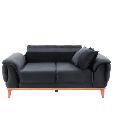 ΚΑΝΑΠΕΣ ΚΡΕΒΑΤΙ BENNINGTON 2ΘΕΣΙΟΣ ΜΑΥΡΟΣ HM3250.01 180x95x80 εκ.