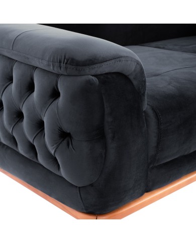 ΚΑΝΑΠΕΣ ΚΡΕΒΑΤΙ BENNINGTON 2ΘΕΣΙΟΣ ΜΑΥΡΟΣ HM3250.01 180x95x80 εκ.
