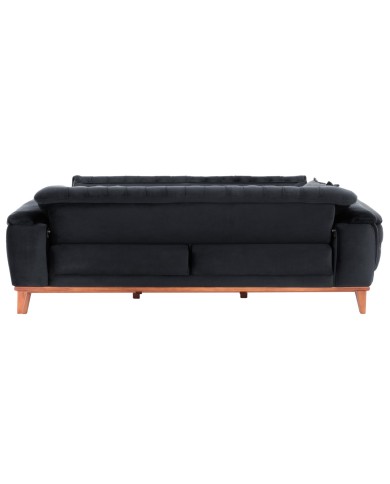 ΚΑΝΑΠΕΣ ΚΡΕΒΑΤΙ BENNINGTON ΤΡΙΘΕΣΙΟΣ ΜΑΥΡΟΣ HM3249.01 240x95x80 εκ.