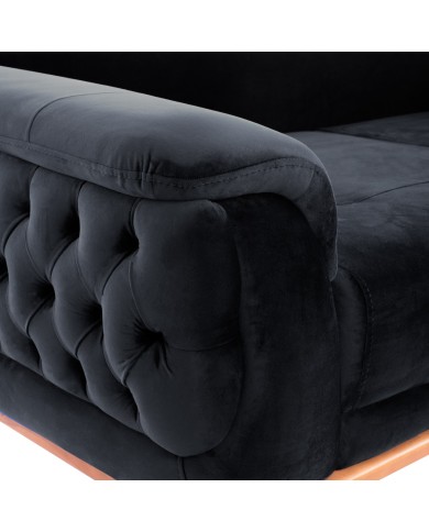 ΚΑΝΑΠΕΣ ΚΡΕΒΑΤΙ BENNINGTON ΤΡΙΘΕΣΙΟΣ ΜΑΥΡΟΣ HM3249.01 240x95x80 εκ.