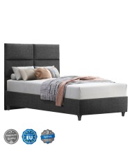 ΚΡΕΒΑΤΙ MILO ΑΠΟ ΓΚΡΙ ΥΦΑΣΜΑ HM646.01 ΓΙΑ ΣΤΡΩΜΑ 120x200 εκ.