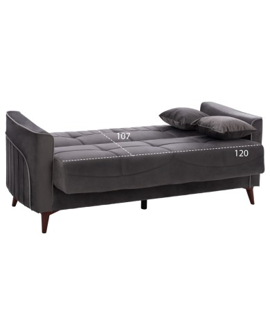 ΚΑΝΑΠΕΣ ΚΡΕΒΑΤΙ PORTMAN ΔΙΘΕΣΙΟΣ ΓΚΡΙ HM3248.01 140x80x87 εκ.