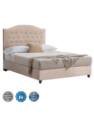 ΚΡΕΒΑΤΙ MALENA ΑΠΟ ΜΠΕΖ ΥΦΑΣΜΑ NUBUCK HM647.22 ΓΙΑ ΣΤΡΩΜΑ 120x200 εκ.