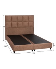 ΚΡΕΒΑΤΙ ALBA ΚΑΦΕ τ.NUBUCK HM636.21 ΓΙΑ ΣΤΡΩΜΑ 150x200 εκ.