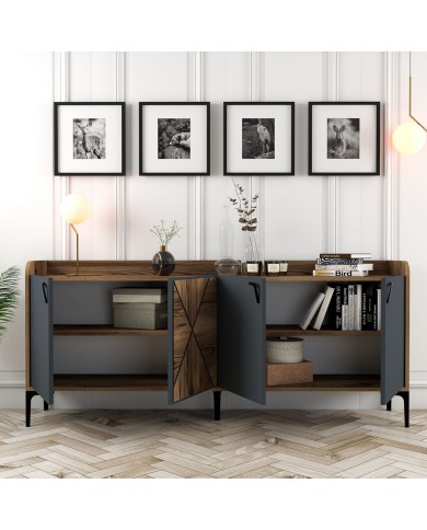 ΜΠΟΥΦΕΣ ΜΕΛΑΜΙΝΗΣ ΚΑΡΥΔΙ ΚΑΙ ΑΝΘΡΑΚΙ 180x35x78Yεκ. HM9433.01