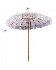 ΟΜΠΡΕΛΑ ΜΑΚΡΑΜΕ ΜΠΕΖ ΞΥΛO TEAK ΣΚΕΛΕΤΟΣ 200X250 HM6035.01